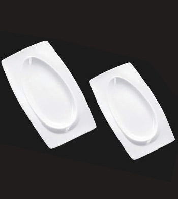 Rectangle Plate with Oval Rim